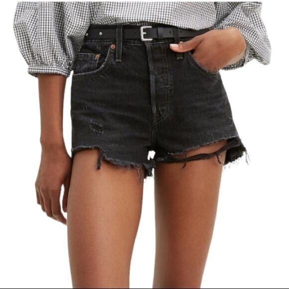 Levi’s 501 Original Cutoff Button Fly Shorts Black 32 NWT - Picture 1 of 14